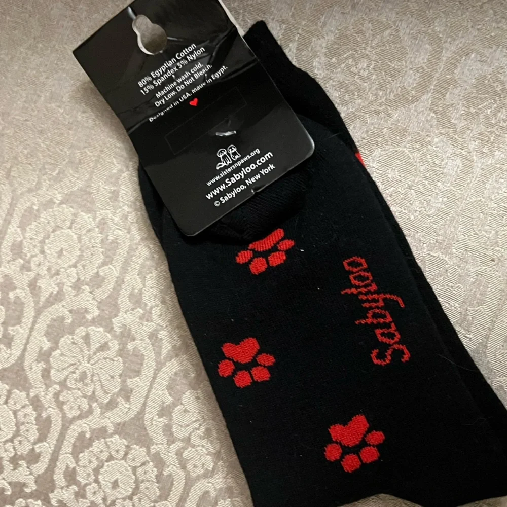 Sabyloo Yorkie Dog Socks - Black and Red